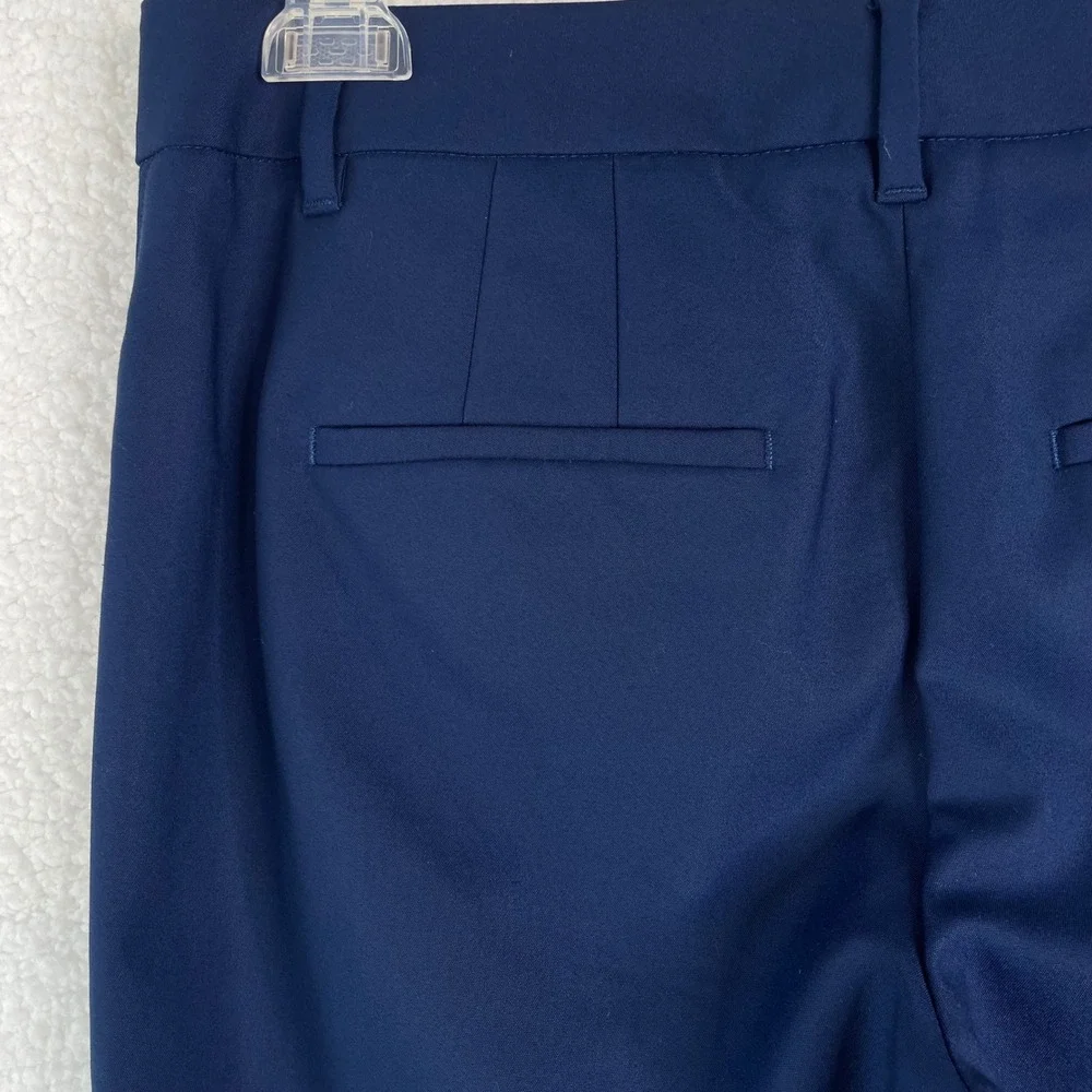 White House Black Market Perfect Form Navy Blue Straight Crop Pants Size 6